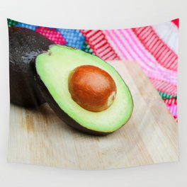 Mexico Photography - An Avocado Laying On The Table Wall Tapestry