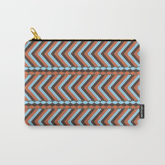 African abstract retro tribal pattern.Turquoise and brown. Carry-All Pouch