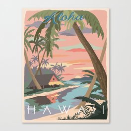 Aloha Hawaii Travel Poster Canvas Print