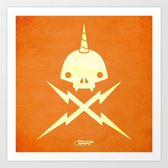 Yeticorn Skull & Bolts Art Print