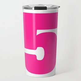 5 (Dark Pink & White Number) Travel Mug