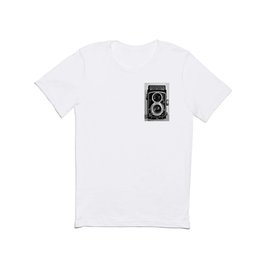 Vintage photograph camera art print- black and white retro rolleicord - film photography T Shirt