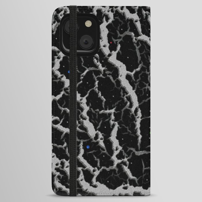 Cracked Space Lava - Silver iPhone Wallet Case