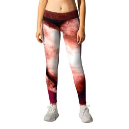 Heart Dreams 3M by Kathy Morton Stanion Leggings | Watercolor, Painting, Red, Browns, Abstract, Oil, Hearts, Heart, Valetine, Acrylic 
