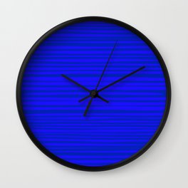 Natural Stripes Modern Minimalist Pattern in Double Electric Blue Wall Clock