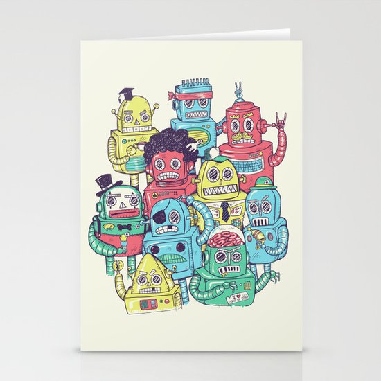 Robot's can't Smile Stationery Cards
