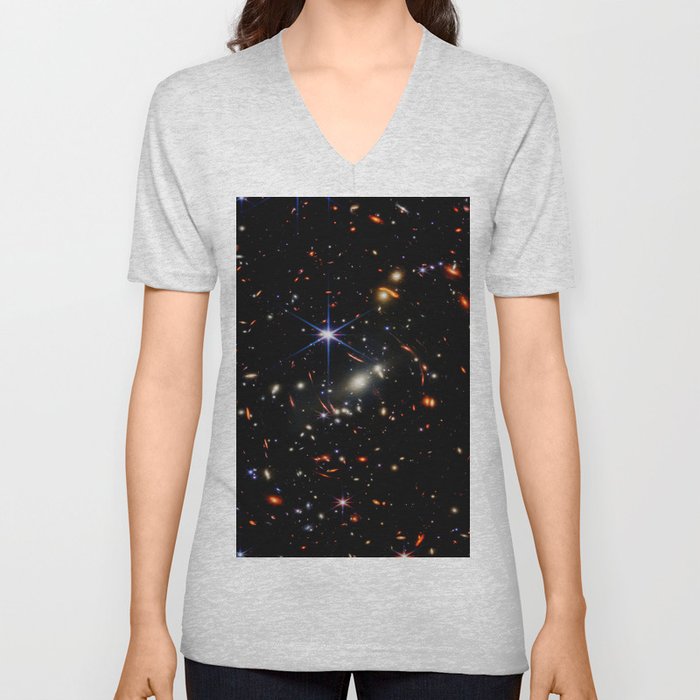 dark Galaxies of the Universe Webb's First Deep Field (NIRCam Image)  V Neck T Shirt
