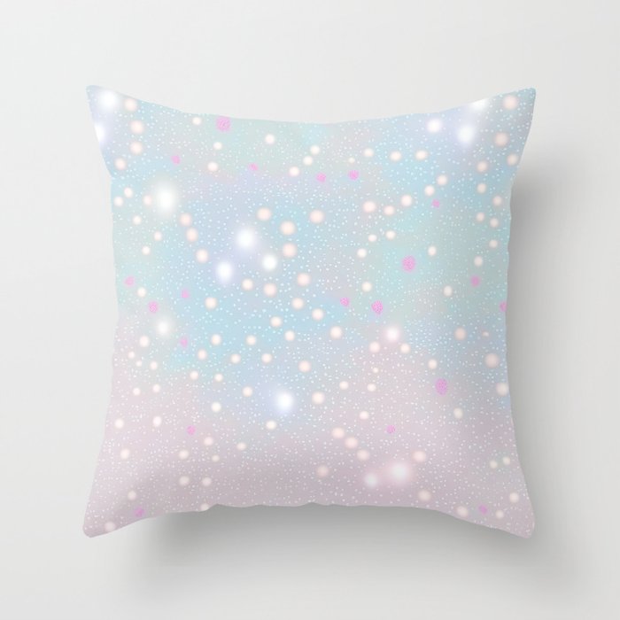 Dreaming: Embrace Pastel Glitter Hologram Trends Throw Pillow
