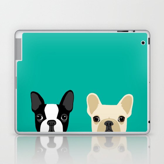 Boston Terrier & French Bulldog 2 Laptop & iPad Skin