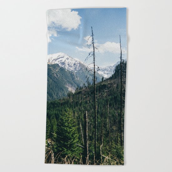 Mountains and Forest Landscape Beach Towel