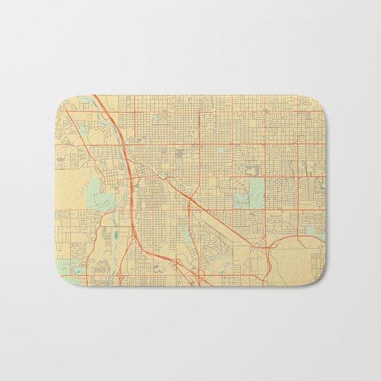 Tucson Map Retro Bath Mat