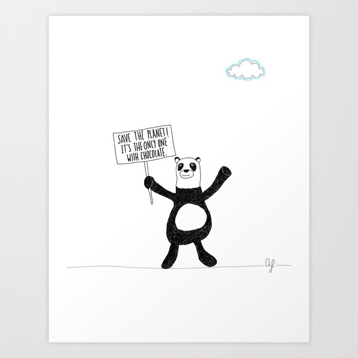 Panda Chocolate Art Print