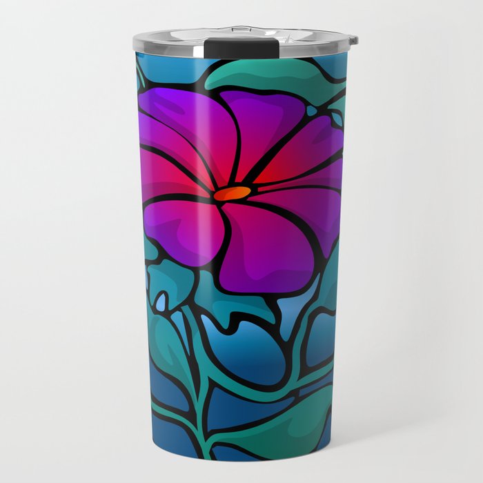 Stained Glass Flower Travel Mug