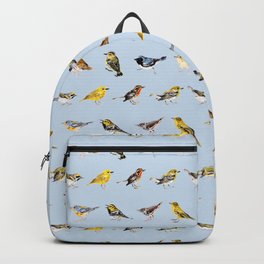 Warbler and Vireo Pattern Blue Backpack