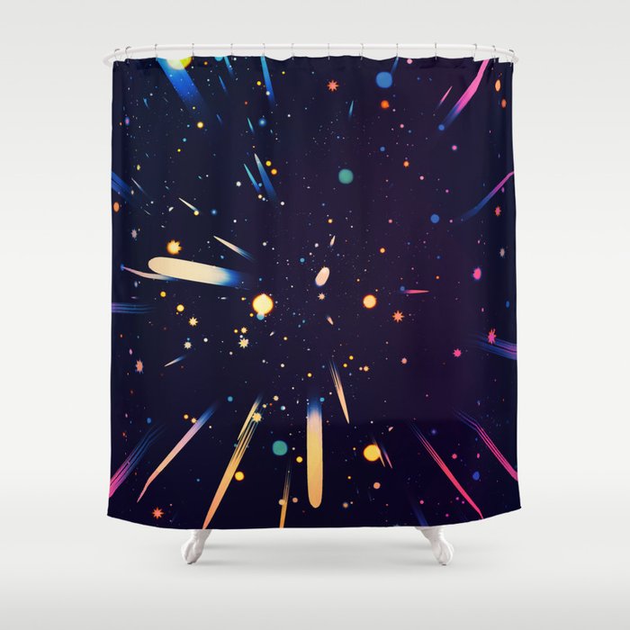 Glow Galaxy Shower Curtain