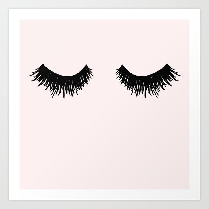Eyelashes On Pink Lashes Art Art Print By Sweetwaterdecor Society6 We have 72+ amazing background pictures carefully picked by our community. eyelashes on pink lashes art art print by sweetwaterdecor