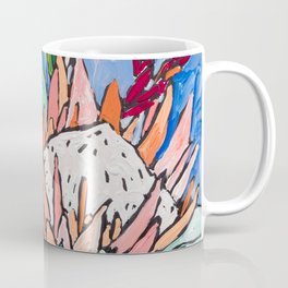Protea Bouquet in Red Bulb vase on Ultramarine Blue Floral Still Life Painting Coffee Mug | Protea, Proteas, Southafrica, Southafrican, Spring, Stilllife, Flowers, Floral, Matisse, Bouquet 