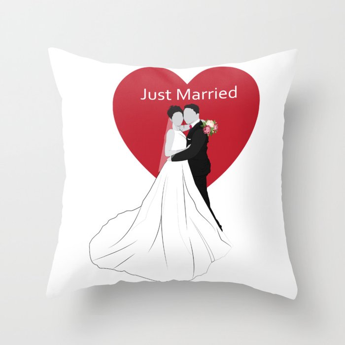 Just Married Throw Pillow By R0maillomda Society6