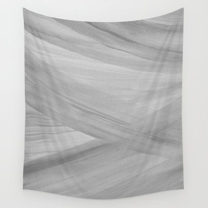Gray Watercolor Abstract Lines Wall Tapestry