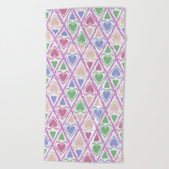 Favorite pattern . Brown, pink , green . Beach Towel