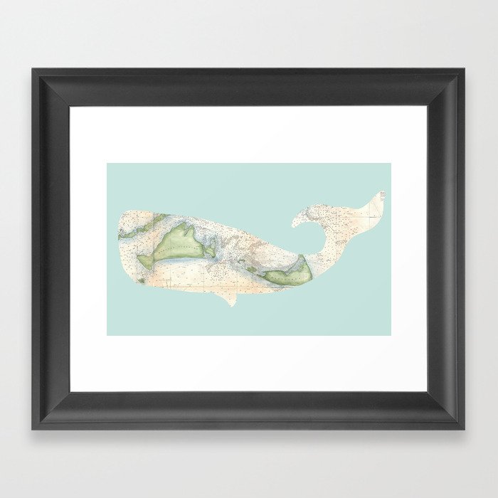 Nantucket Whale Framed Art Print