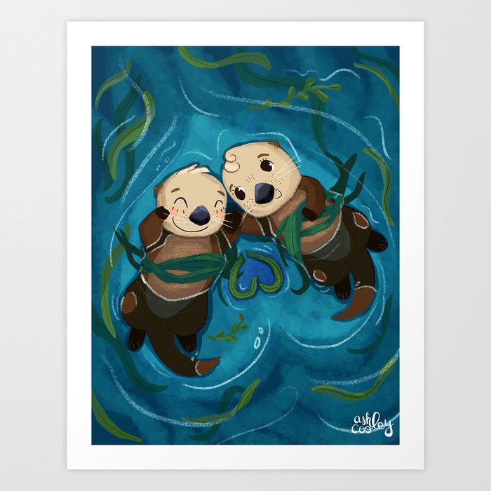 A Whole L Otter Love Art Print By Ashleycooleyart Society6
