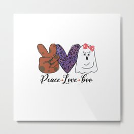 Peace Love Boo Metal Print