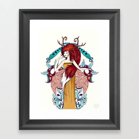 Lady of Fall Framed Art Print