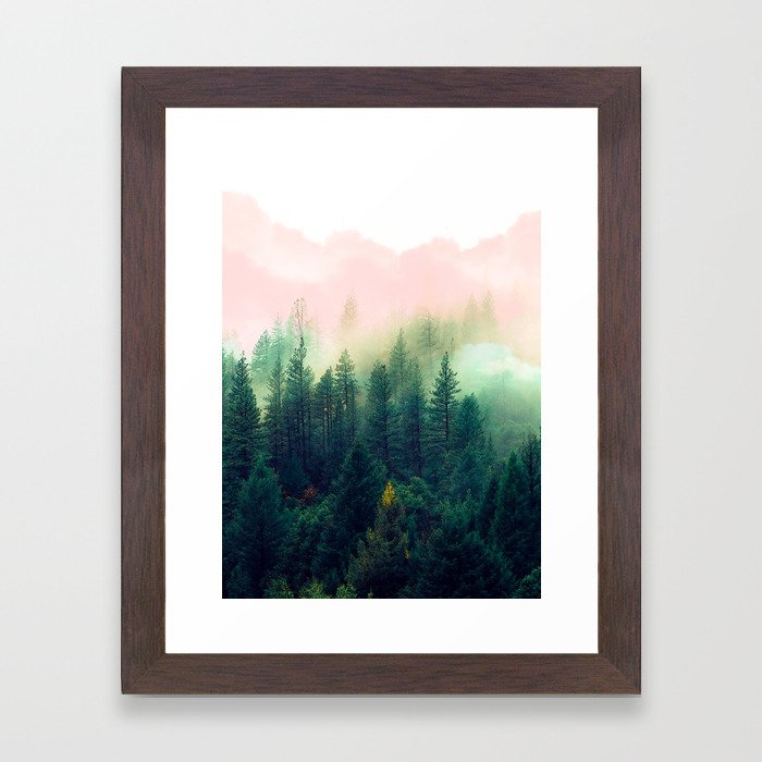 Watercolor mountain landscape Framed Art Print