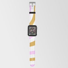 Pastel Pink and Gold Stripes Apple Watch Band