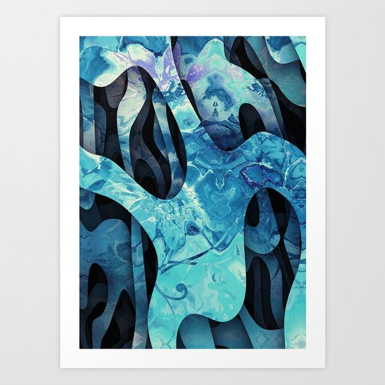 Frozen flowers Art Print
