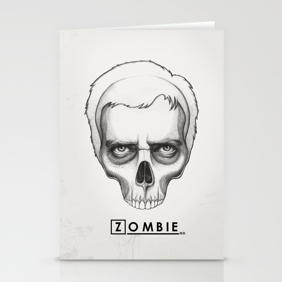 Gregory House Skull House MD Art Stationery Cards