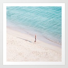 Beach Solo - Aerial Beach photography by Ingrid Beddoes Art Print