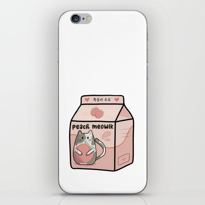 Peach Meowlk - Kawaii Milk Carton iPhone Skin