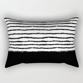 Watercolor Lines black Rectangular Pillow