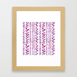 Pink watercolor leaves Framed Art Print