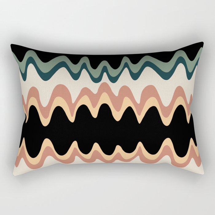 Wavy Stripes Abstract X Rectangular Pillow