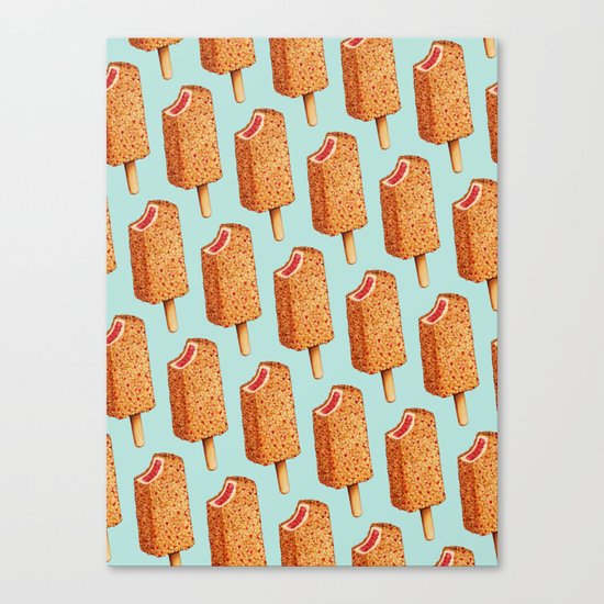 Popsicle Pattern- Strawberry Shortcake Canvas Print