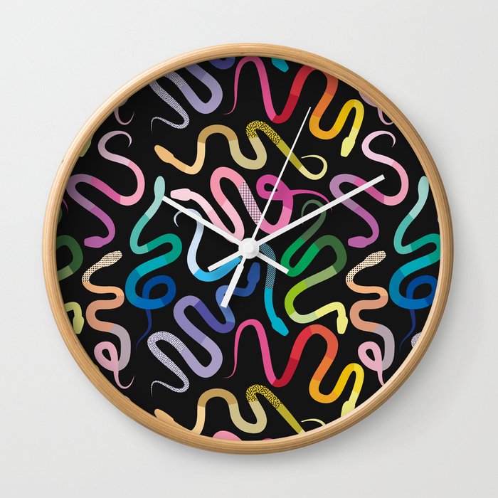 Rainbow Snakes Wall Clock