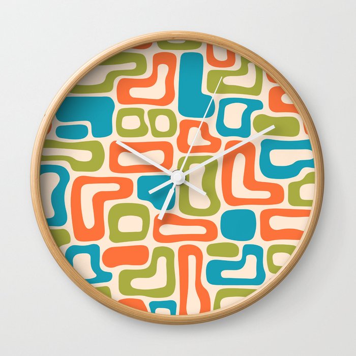 Retro Mid Century Modern Abstract composition 458 Wall Clock