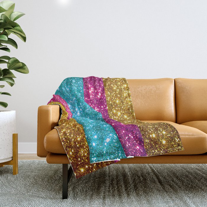 Glitter Trendy 3 Colors Collection Throw Blanket