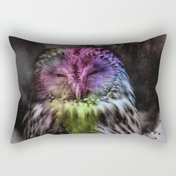 Abstract colorful owl Rectangular Pillow