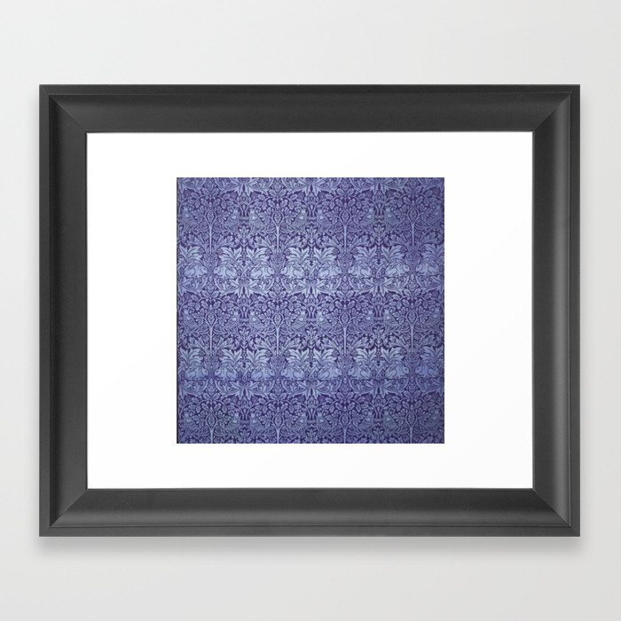 William Morris Brer Rabbit Blue Framed Art Print by FAMOUS RESTORED ART