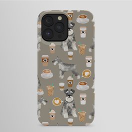 Schnauzer coffee dog breed pet art pure breed cafes pupuccino iPhone Case
