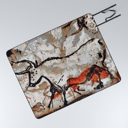 Prehistoric Bull Lascaux Cave Painting Picnic Blanket