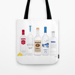 Vodka Bottles Illustration Tote Bag