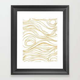 Gold Shimmer Swirls - Abstract Waves Framed Art Print