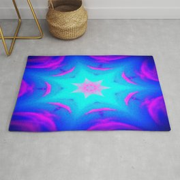 pink & blue starburst Rug