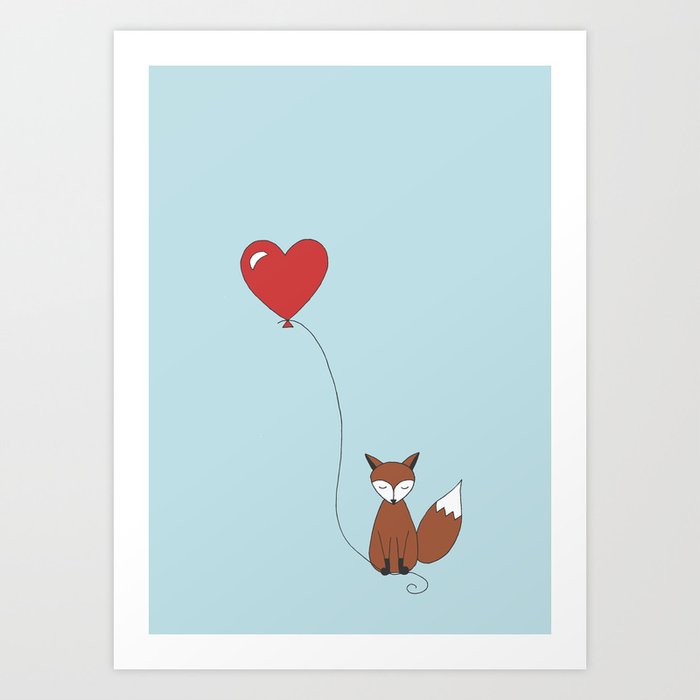 foxy fox balloon Art Print