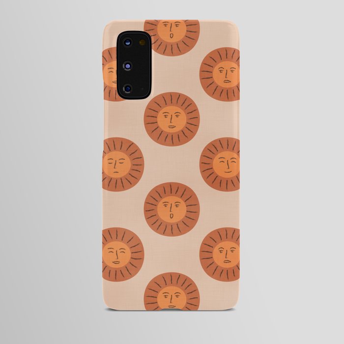 Fun Sun Face Pattern Cream Beige  Android Case